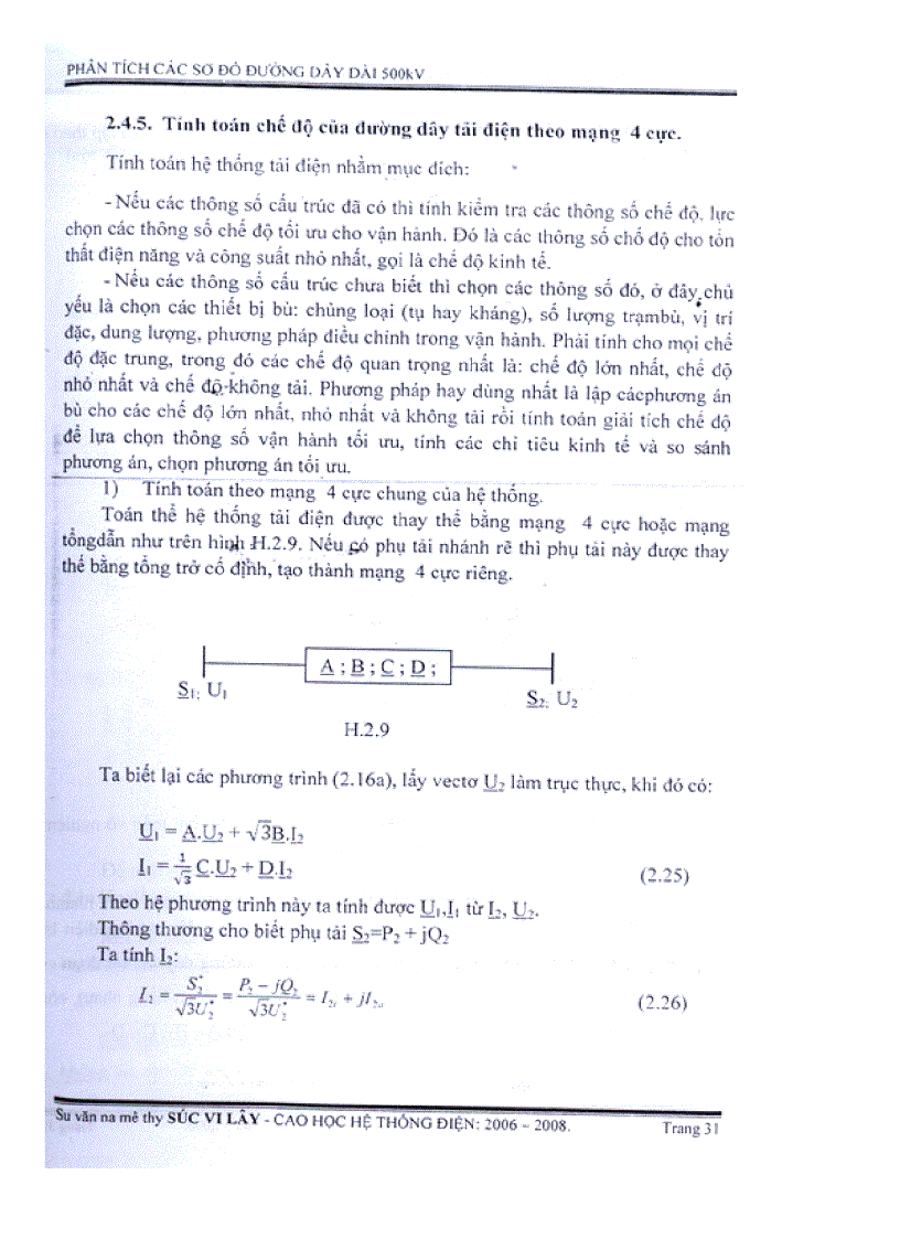 image for page Phân tích các sơ đồ đường dây dài 500 Kv