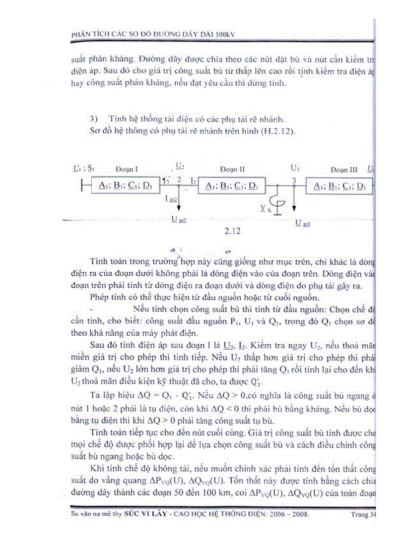 image for page Phân tích các sơ đồ đường dây dài 500 Kv