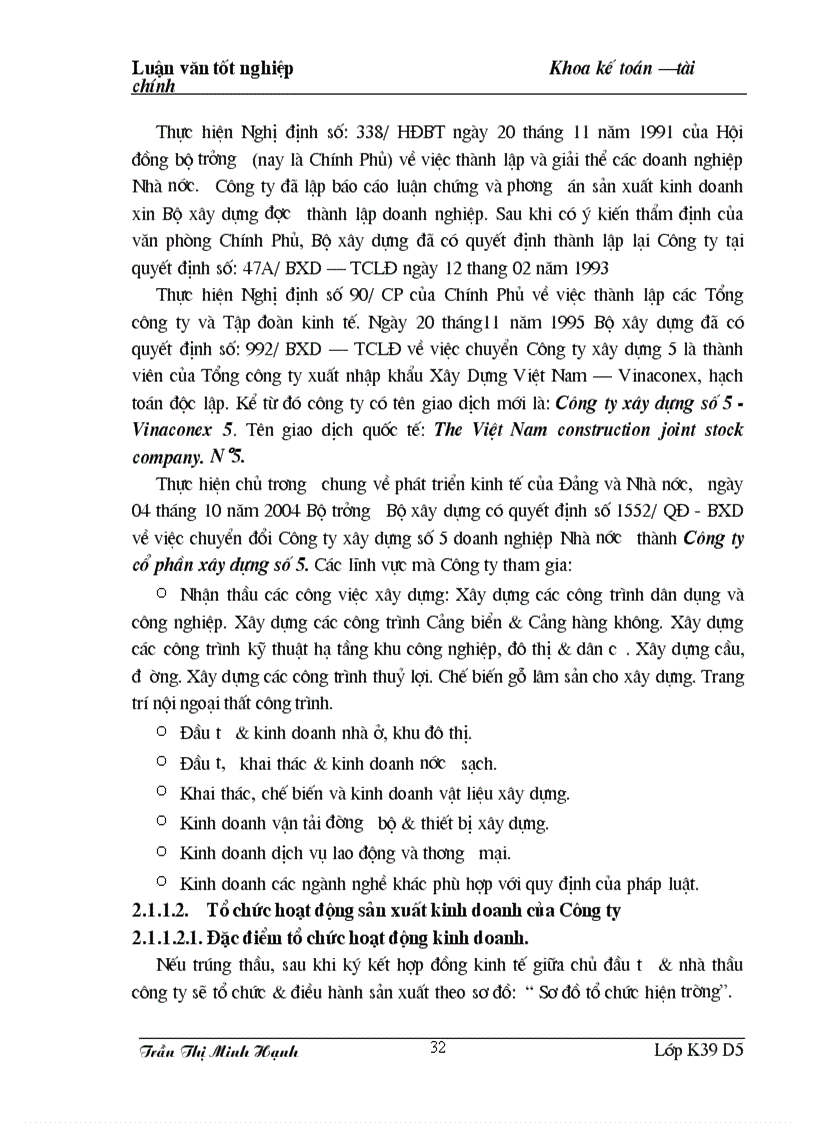 image for page Hoàn thiện phương pháp kế toán chi phí xây lắp tại công ty Cổ phần xây dựng số 5 trong điều kiện vận dụng hệ thống chuẩn mực kế toán Việt Nam