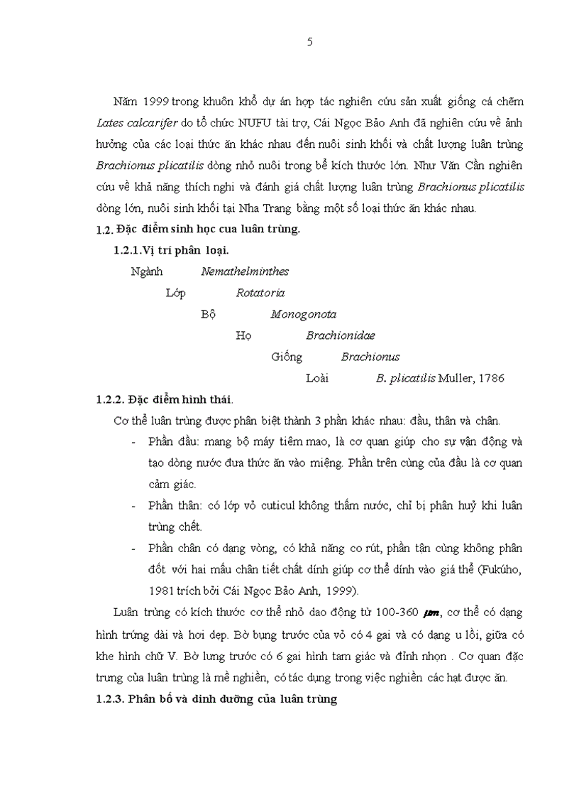 image for page Nuôi thu sinh khối tảo Nannochloropsis oculata và sử dụng các loại thức ăn khác nhau để nuôi luân trùng Brachionus plicatlis làm thức ăn cho ấu trùng cá biển