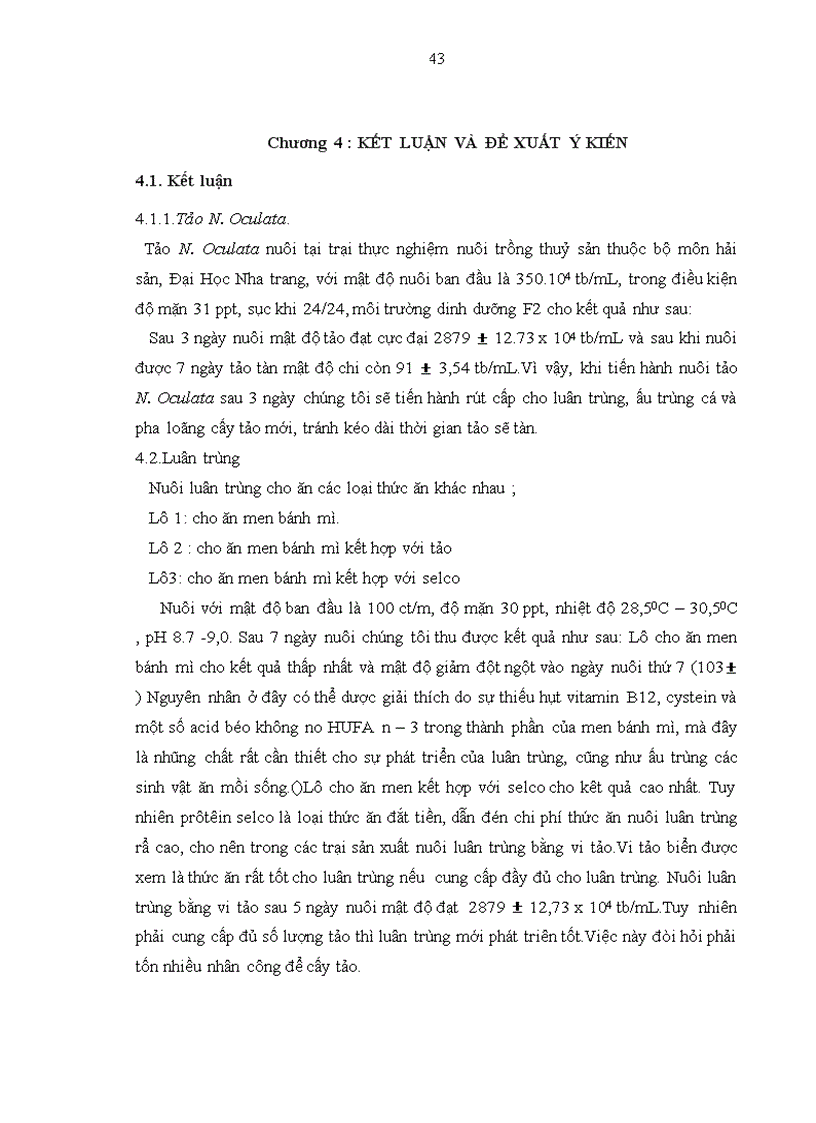 image for page Nuôi thu sinh khối tảo Nannochloropsis oculata và sử dụng các loại thức ăn khác nhau để nuôi luân trùng Brachionus plicatlis làm thức ăn cho ấu trùng cá biển