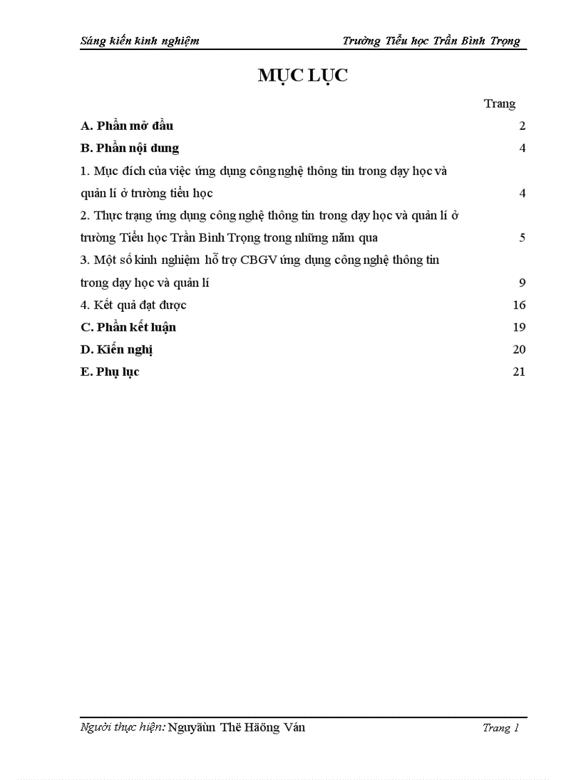 image for page Một số kinh nghiệm hỗ trợ CBGV trường Tiểu học Trần Bình Trọng ứng dụng công nghệ thông tin trong dạy học và quản lí