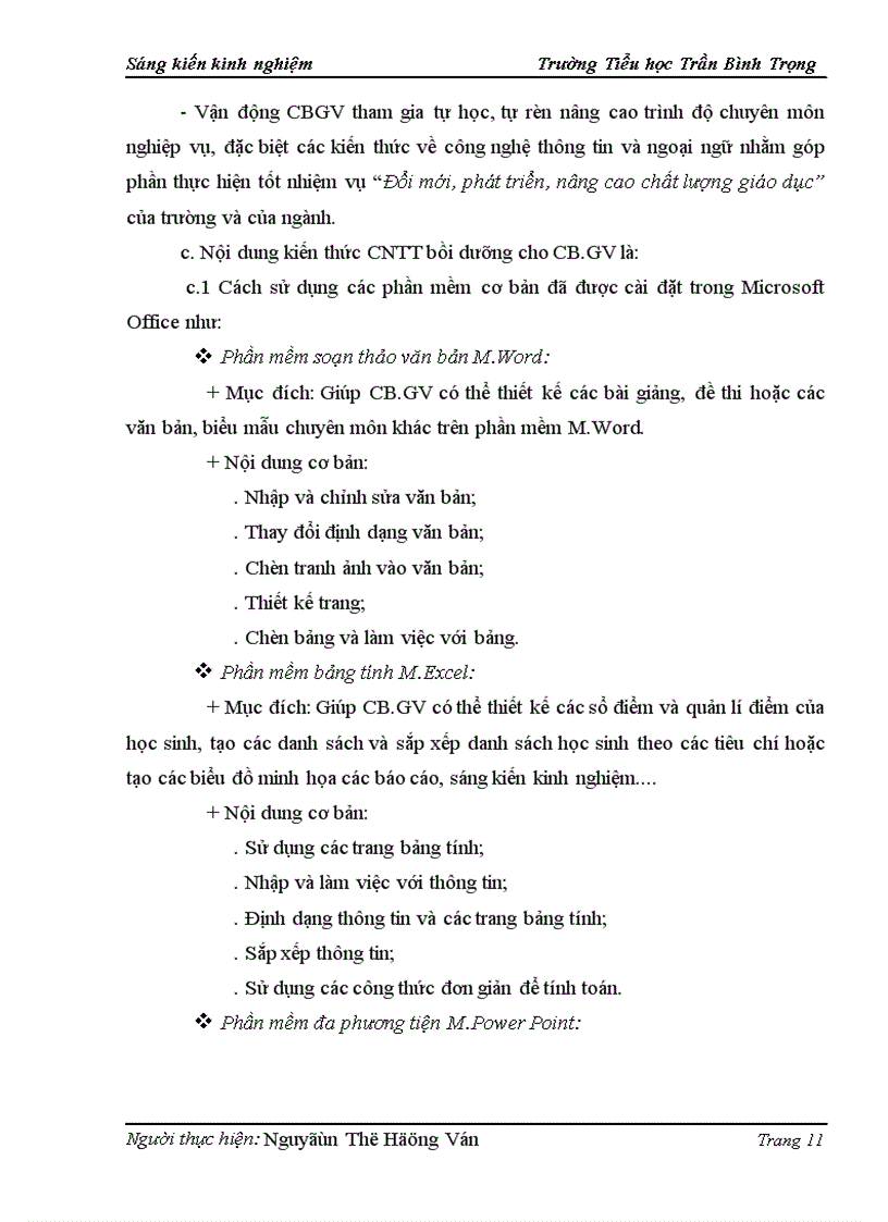 image for page Một số kinh nghiệm hỗ trợ CBGV trường Tiểu học Trần Bình Trọng ứng dụng công nghệ thông tin trong dạy học và quản lí
