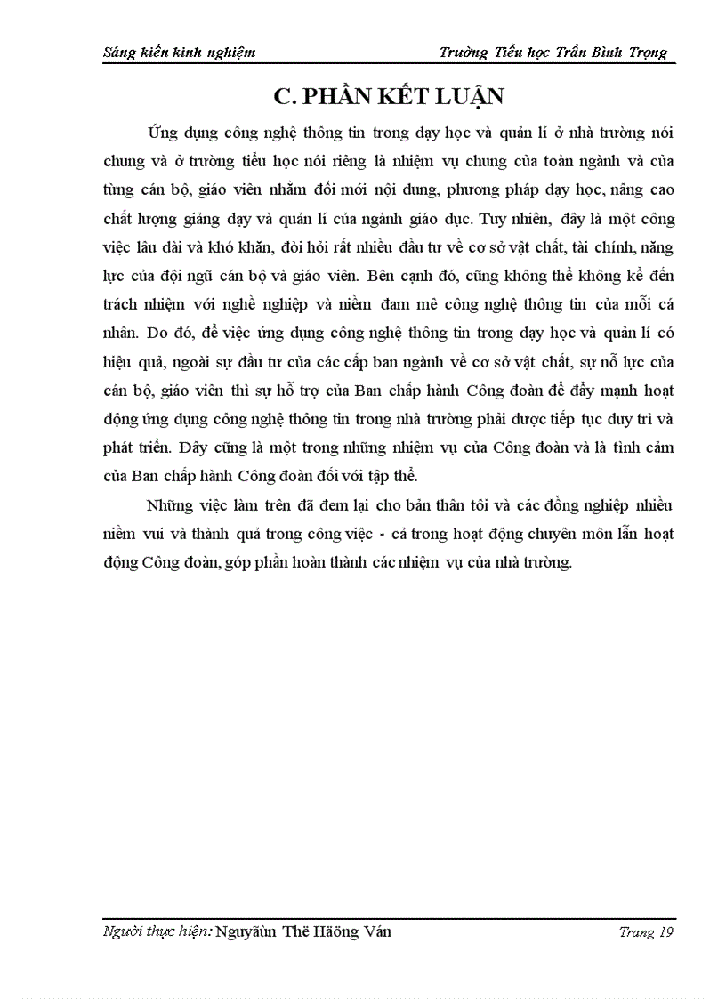 image for page Một số kinh nghiệm hỗ trợ CBGV trường Tiểu học Trần Bình Trọng ứng dụng công nghệ thông tin trong dạy học và quản lí