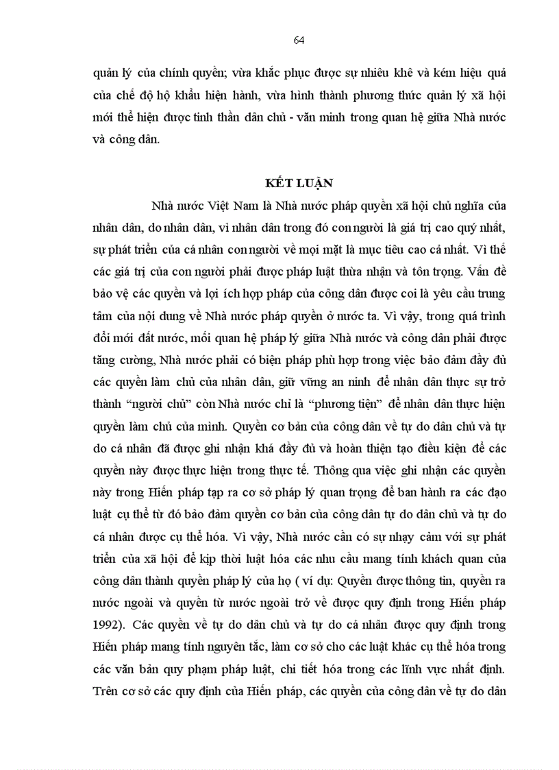 image for page Quyền cơ bản của công dân về tự do dân chủ và tự do cá nhân Thực trạng và giải pháp