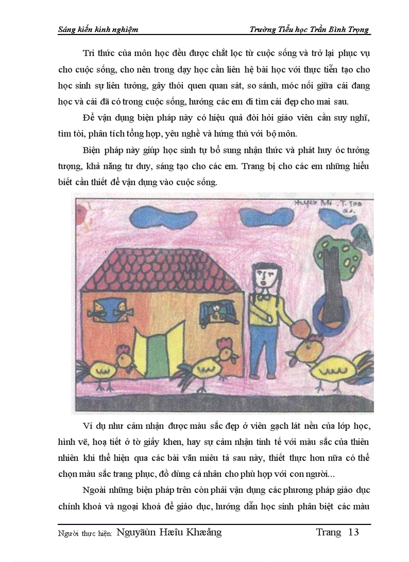 image for page Một vài biện pháp giúp học sinh lớp Một trường Tiểu học Trần Bình Trọng rèn luyện kĩ năng sử dụng màu sắc phù hợp khi học môn Mĩ thuật