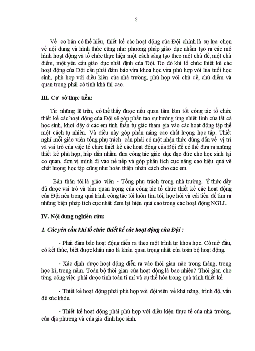 image for page Một số biện pháp để xây dựng các thiết kế hoạt động đội hiệu quả và khả thi