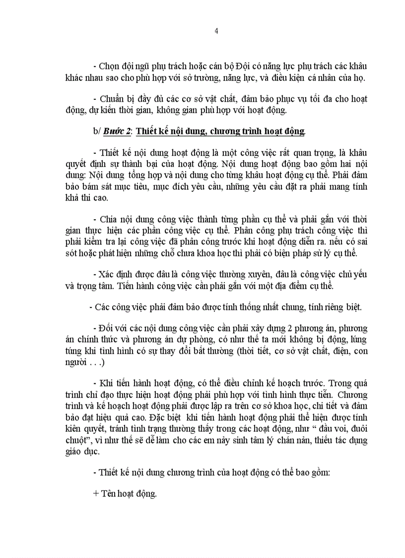 image for page Một số biện pháp để xây dựng các thiết kế hoạt động đội hiệu quả và khả thi