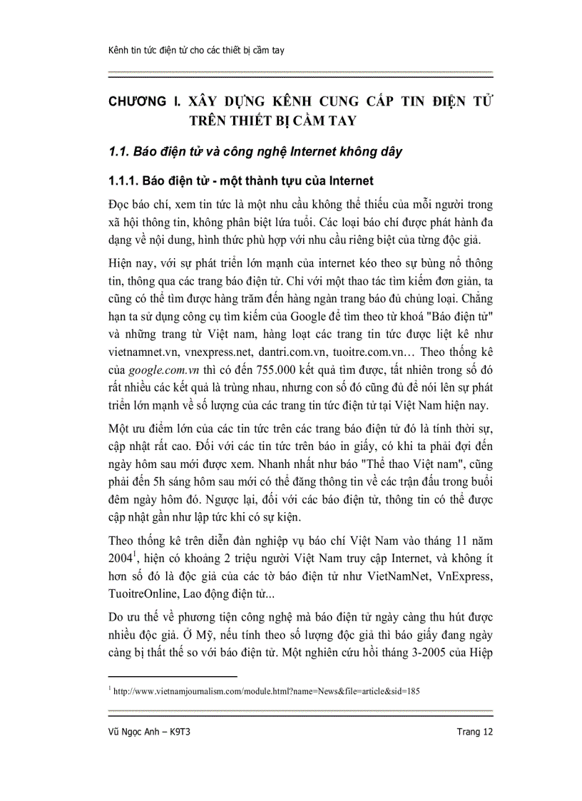 image for page Nghiên cứu công nghệ khai phá dữ liệu văn bản áp dụng cho các trang tin tức trên các thiết bị cầm tay pdas smartphones