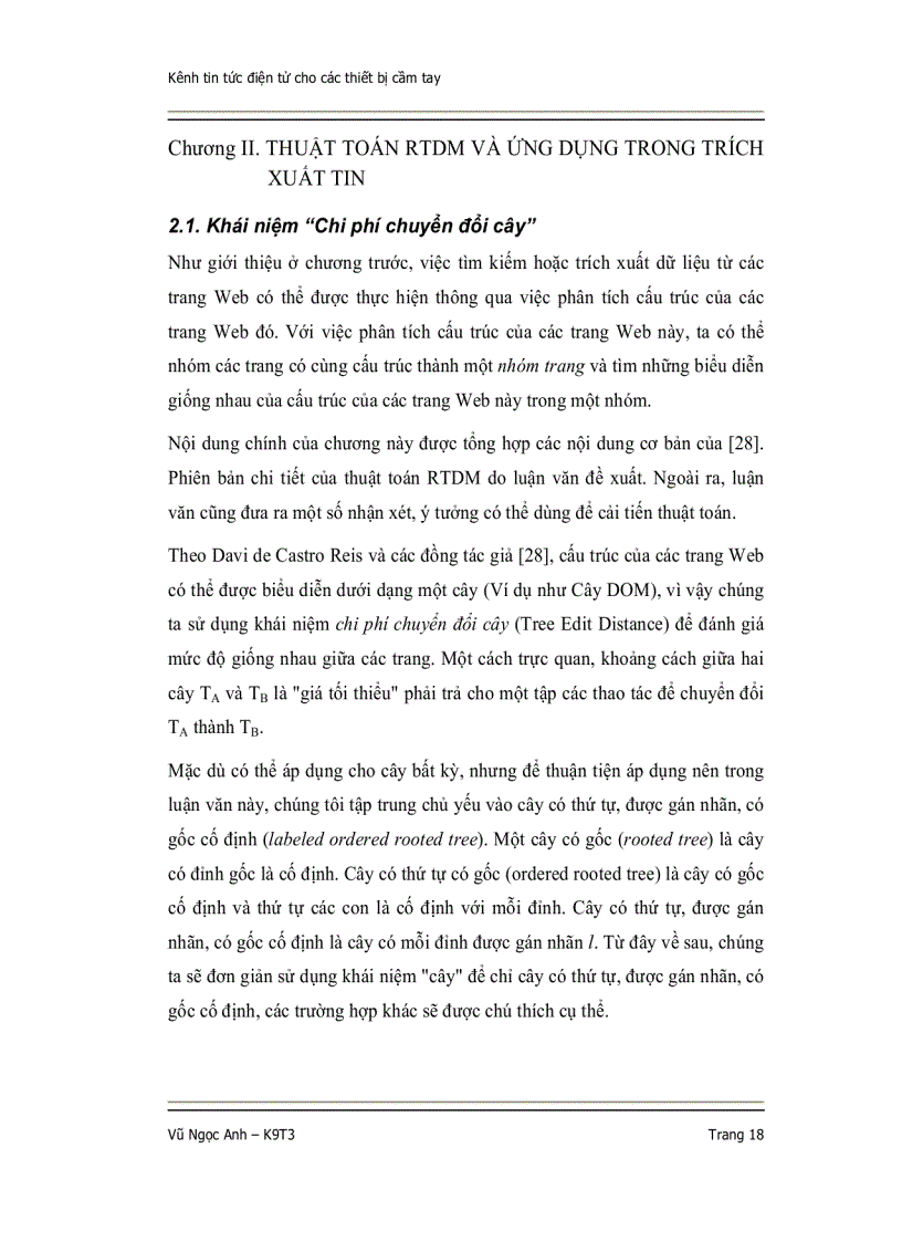 image for page Nghiên cứu công nghệ khai phá dữ liệu văn bản áp dụng cho các trang tin tức trên các thiết bị cầm tay pdas smartphones