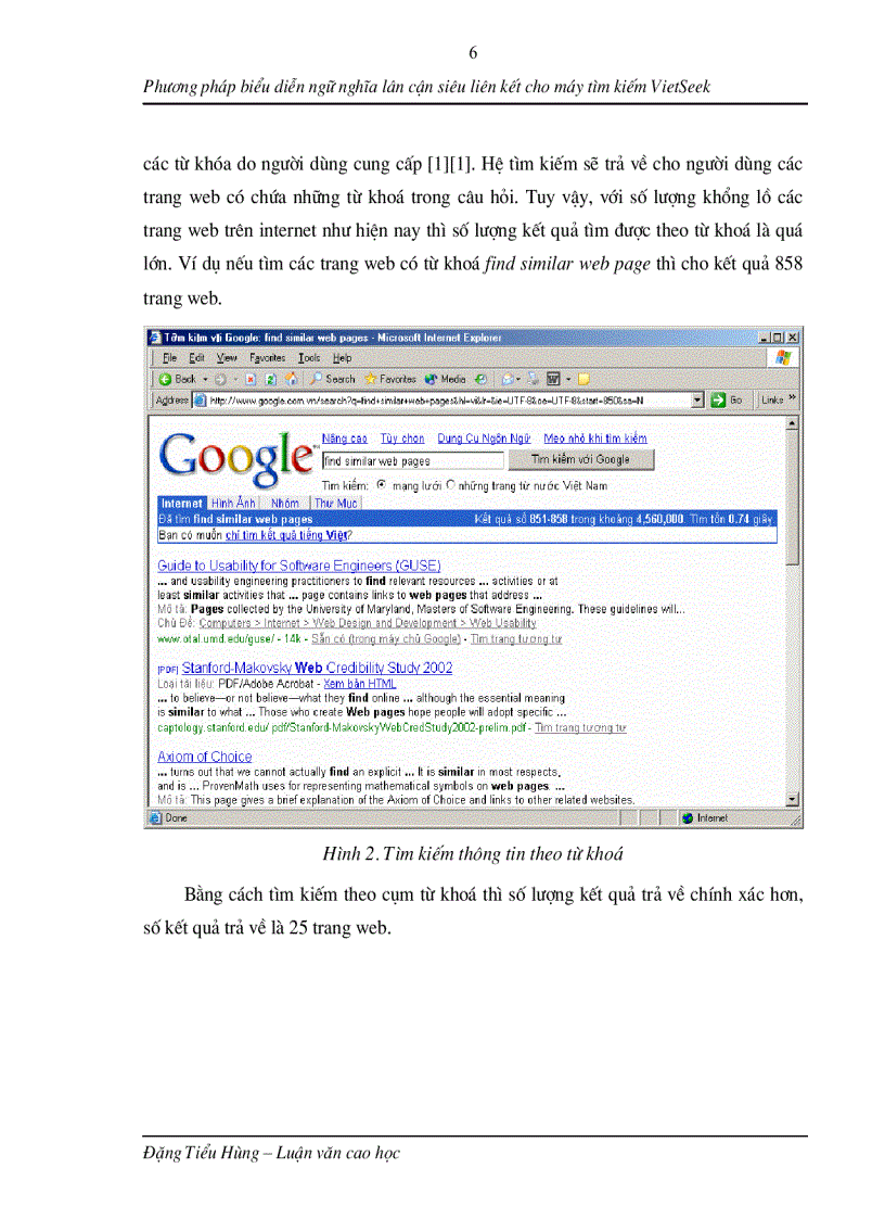 image for page Phương pháp biểu diễn ngữ nghĩa lân cận siêu liên kết cho máy tìm kiếm VietSeek