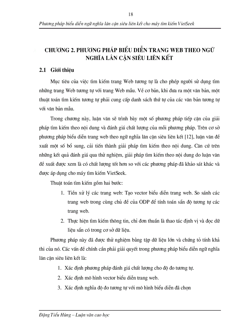 image for page Phương pháp biểu diễn ngữ nghĩa lân cận siêu liên kết cho máy tìm kiếm VietSeek