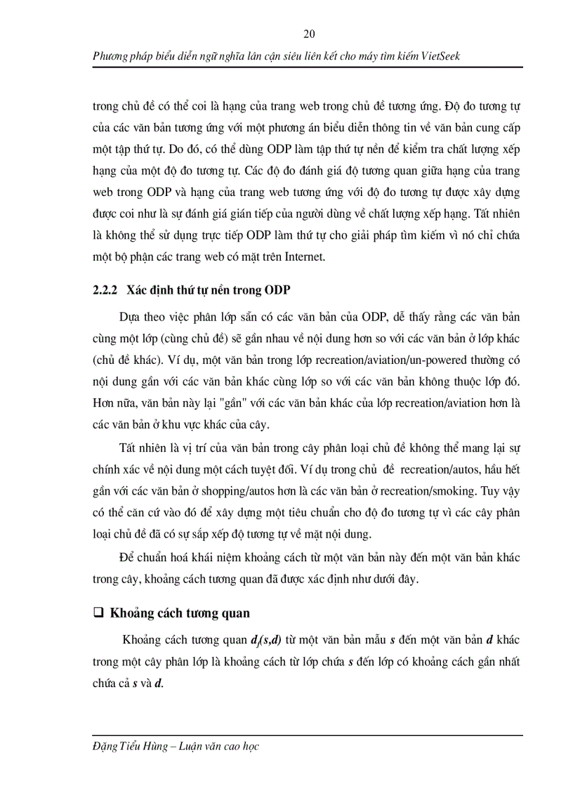 image for page Phương pháp biểu diễn ngữ nghĩa lân cận siêu liên kết cho máy tìm kiếm VietSeek