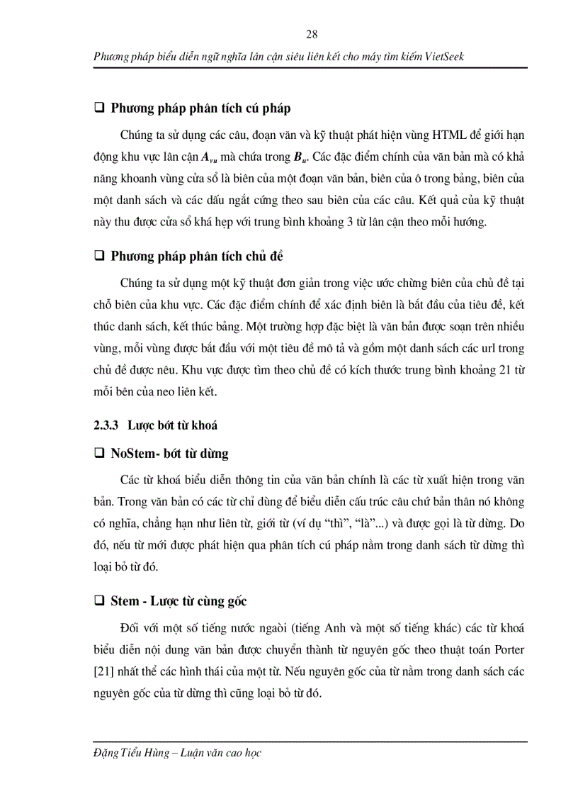 image for page Phương pháp biểu diễn ngữ nghĩa lân cận siêu liên kết cho máy tìm kiếm VietSeek