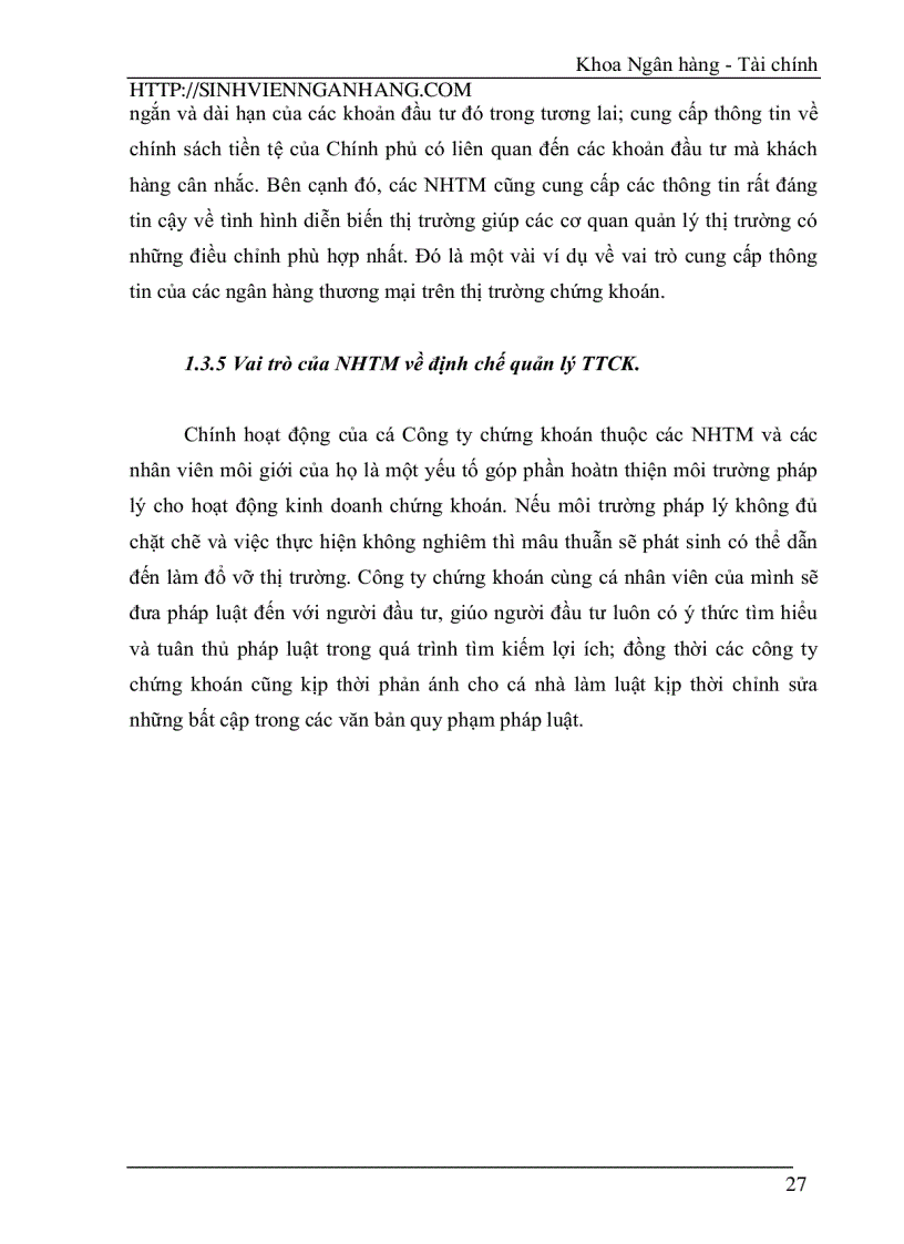 image for page Phát huy vai trò của Ngân hàng thương mại đối với sự phát triển của thị trường chứng khoán Việt Nam