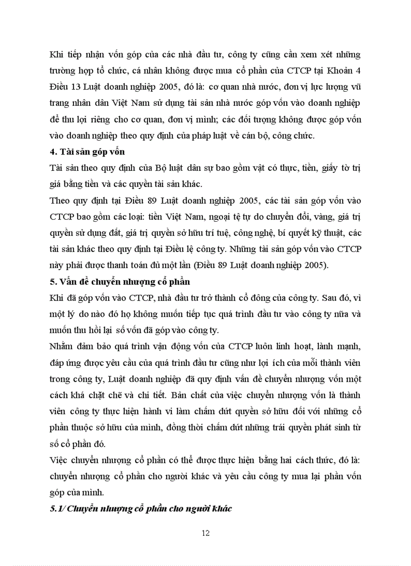 image for page Bài tập học kỳ Quy chế pháp lý về vốn trong công ty cổ phần