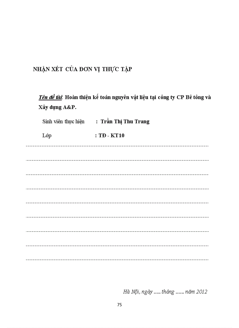 image for page Hoàn thiện kế toán nguyên vật liệu tại công ty CP Bê tông và Xây dựng A P
