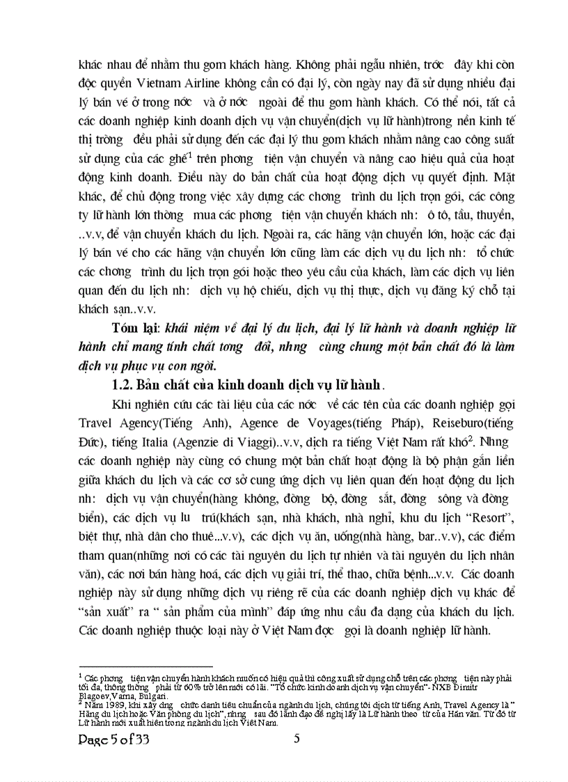 Thực trạng và các biện pháp nâng cao hiệu quả kinh doanh lữ hành của Công ty cổ phần thương mại và du lịch Đất Việt