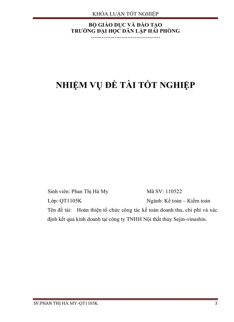 image for page Hoàn thiện công tác kế toán doanh thu chi phí và xác định kết quả kinh doanh tại công ty TNHH nội thất Thủy Sejin Vinashin