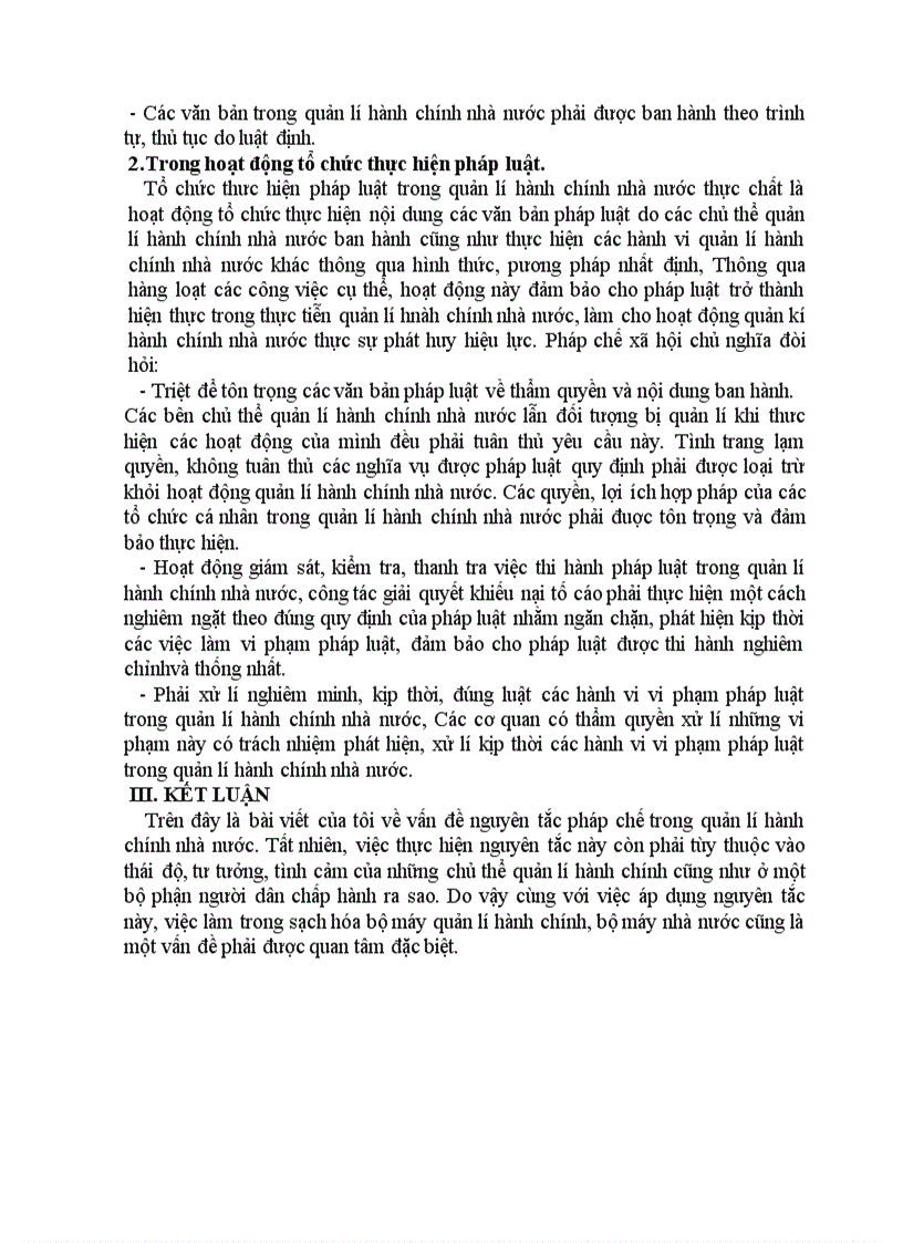 image for page Bài tập cá nhân số 1 môn luật hành chính 8 điểm Nguyên tắc pháp chế xã hội chủ nghĩa trong quản lý hành chính nhà nước