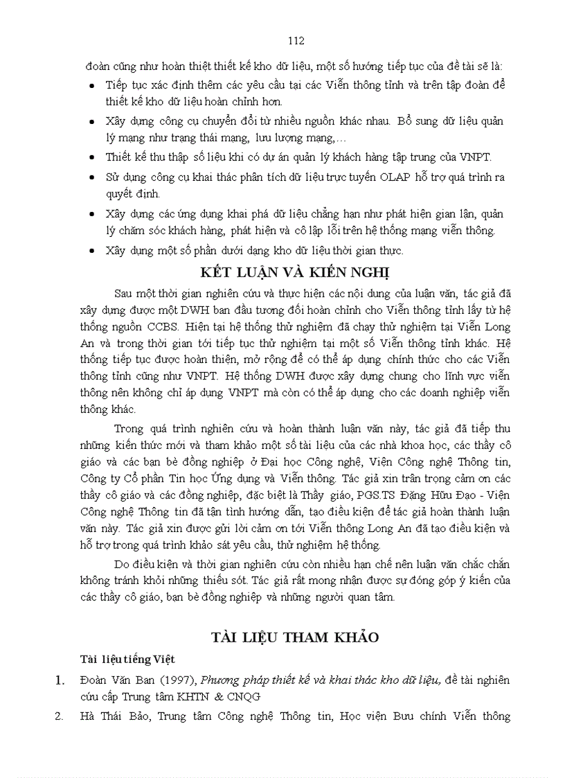 image for page Thiết kế và triển khai kho dữ liệu khách hàng sử dụng dịch vụ viễn thông của Tổng công ty Bưu chinh Viễn thông Việt Nam VNPT