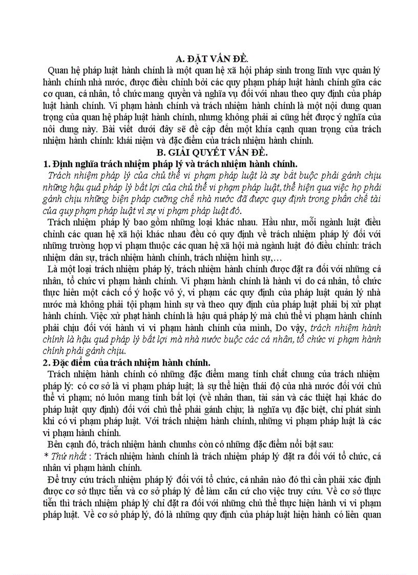 image for page Phân tích khái niệm và đắc điểm của trách nhiệm hành chính 8 điểm