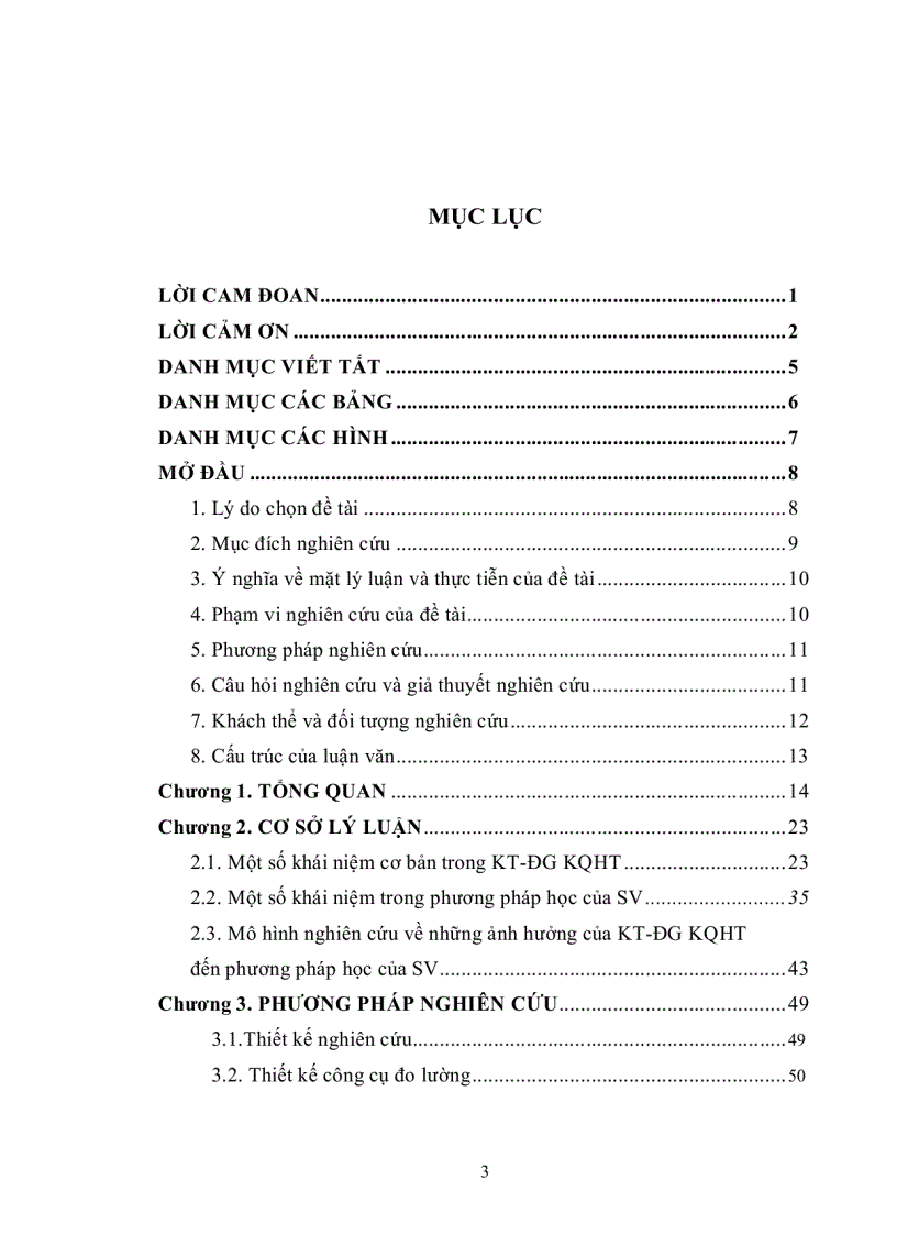 image for page Ảnh hưởng của kiểm tra đánh giá kết quả học tập đến phương pháp học của sinh viên ở một số trường đại học trên địa bàn TP HCM
