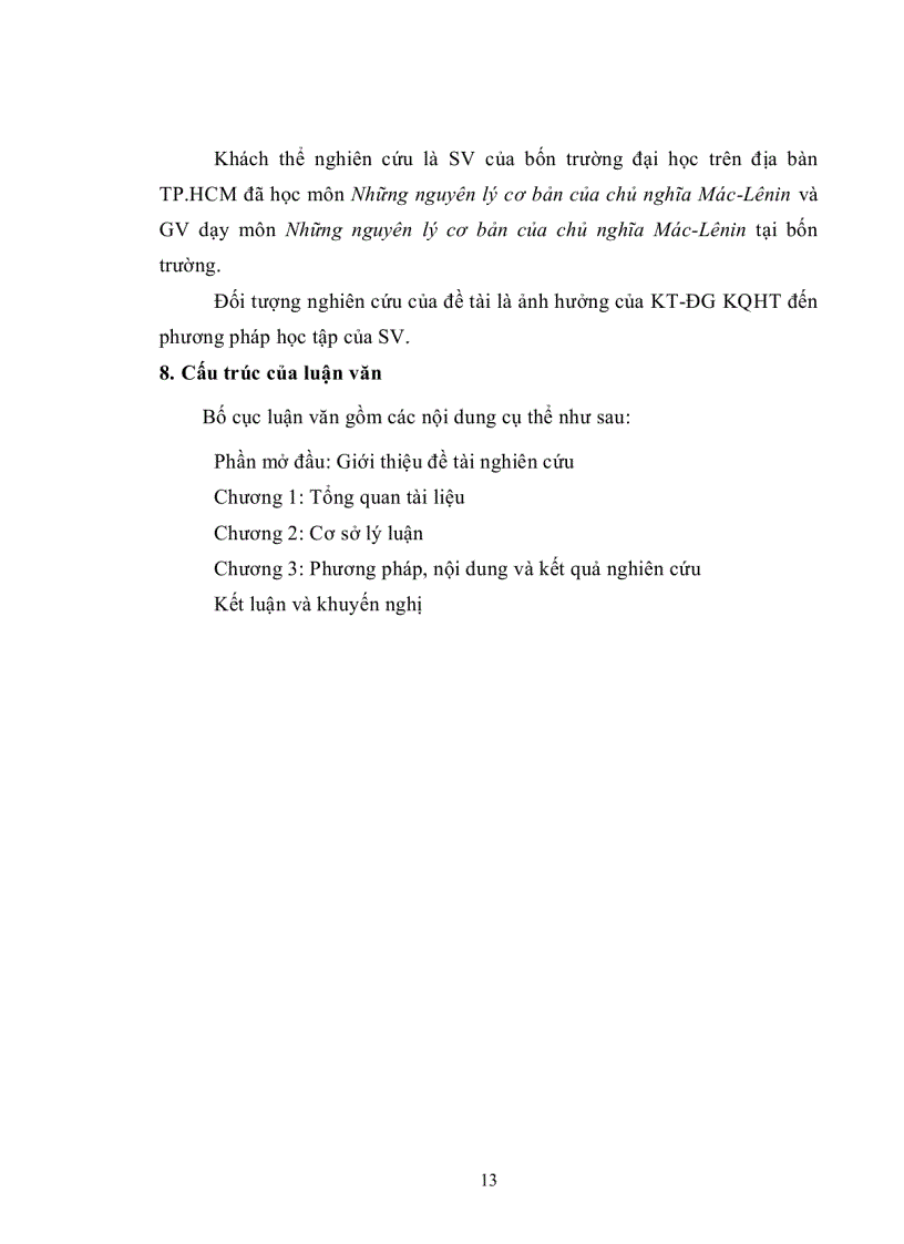 image for page Ảnh hưởng của kiểm tra đánh giá kết quả học tập đến phương pháp học của sinh viên ở một số trường đại học trên địa bàn TP HCM