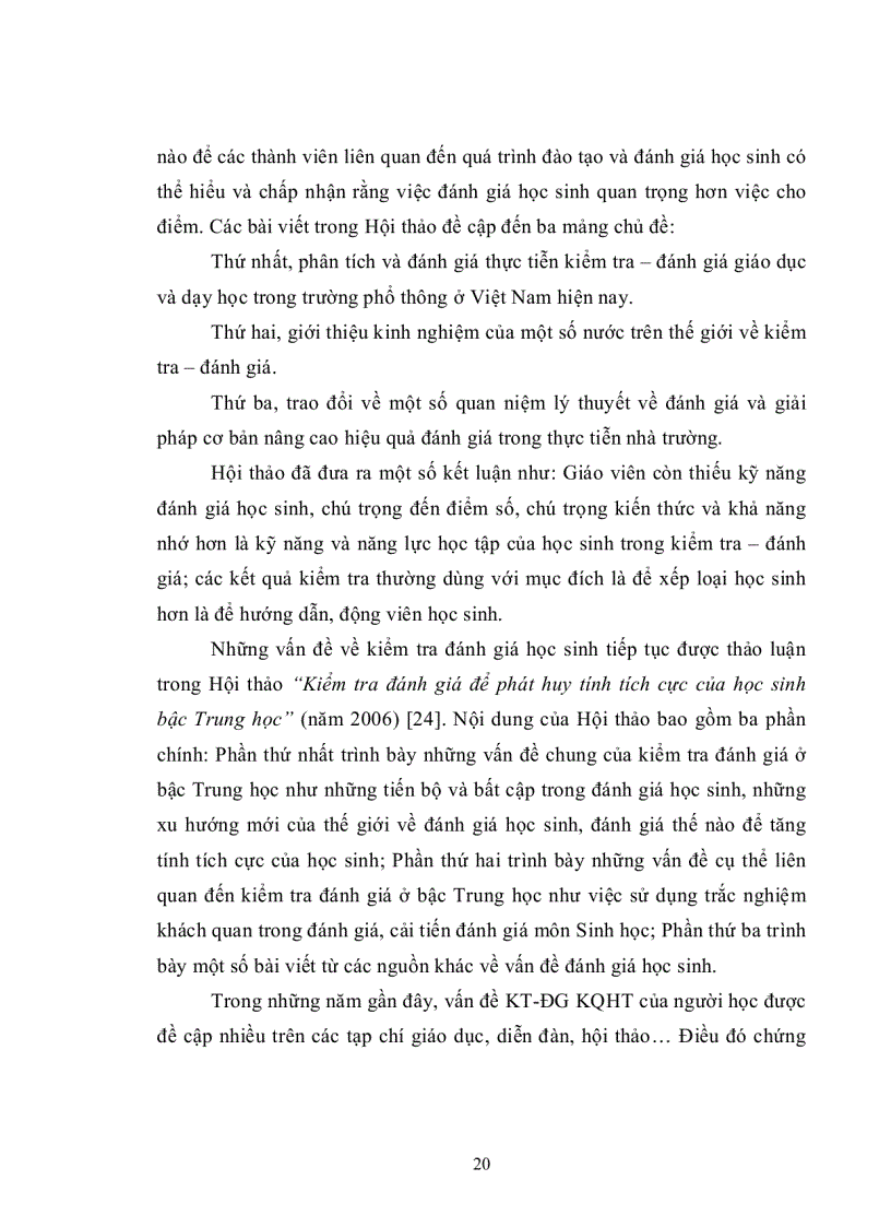 image for page Ảnh hưởng của kiểm tra đánh giá kết quả học tập đến phương pháp học của sinh viên ở một số trường đại học trên địa bàn TP HCM