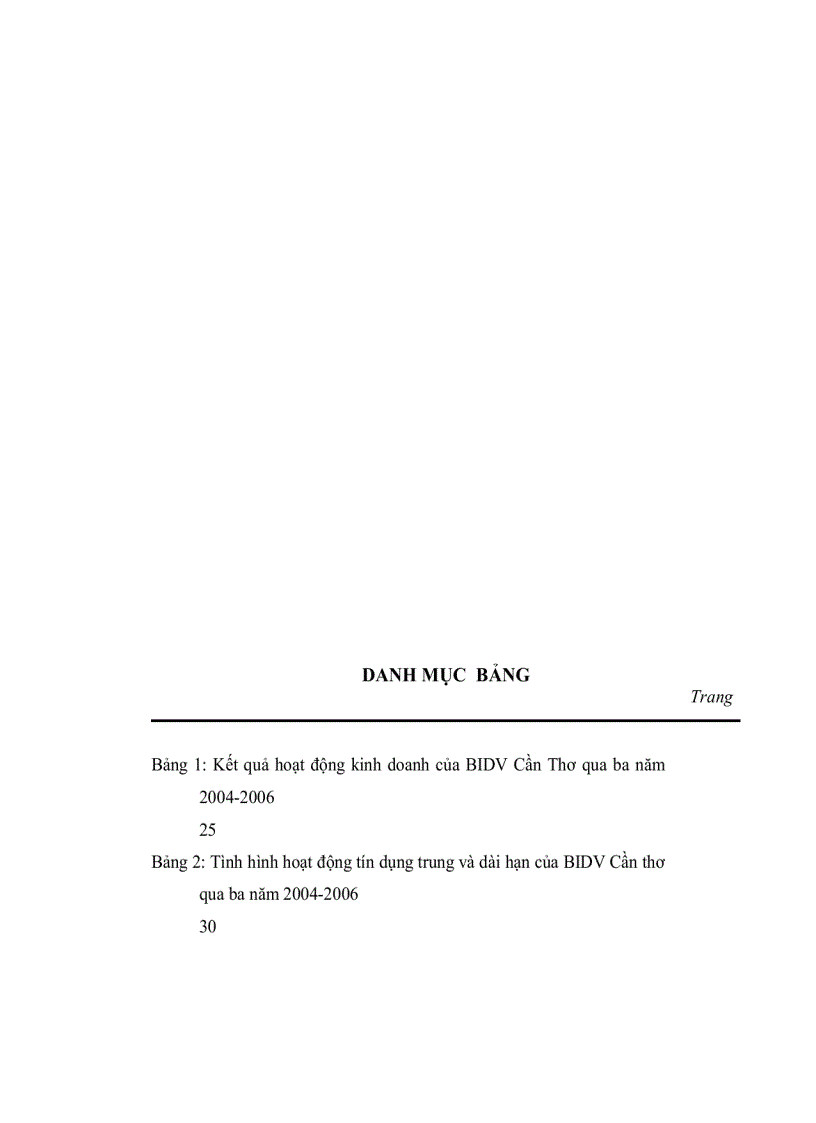 image for page Phân tích hiệu quả hoạt động tín dụng trung và dài hạn tại chi nhánh ngân hàng đầu tư và phát triển cần thơ