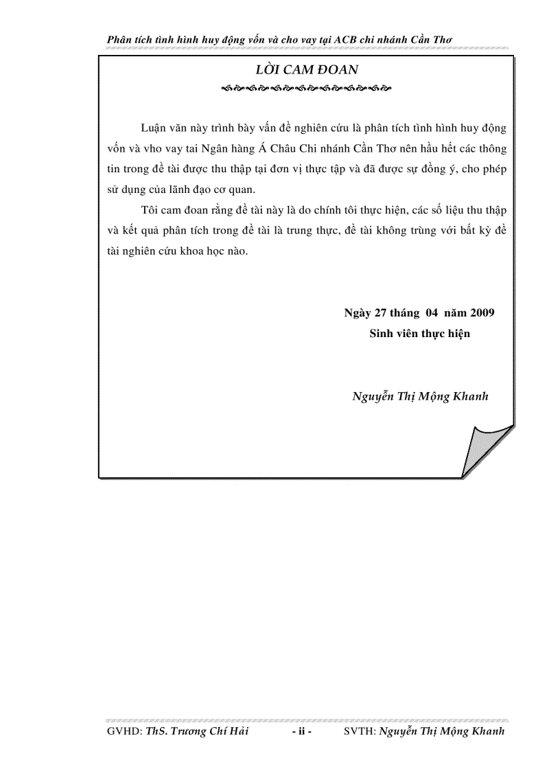 image for page Phân tích tình hình huy động vốn và cho vay tại Ngân hàng thương mại cổ phần Á Châu chi nhánh Cần Thơ