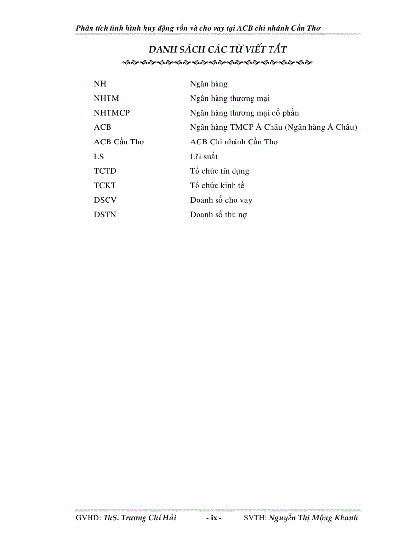 image for page Phân tích tình hình huy động vốn và cho vay tại Ngân hàng thương mại cổ phần Á Châu chi nhánh Cần Thơ