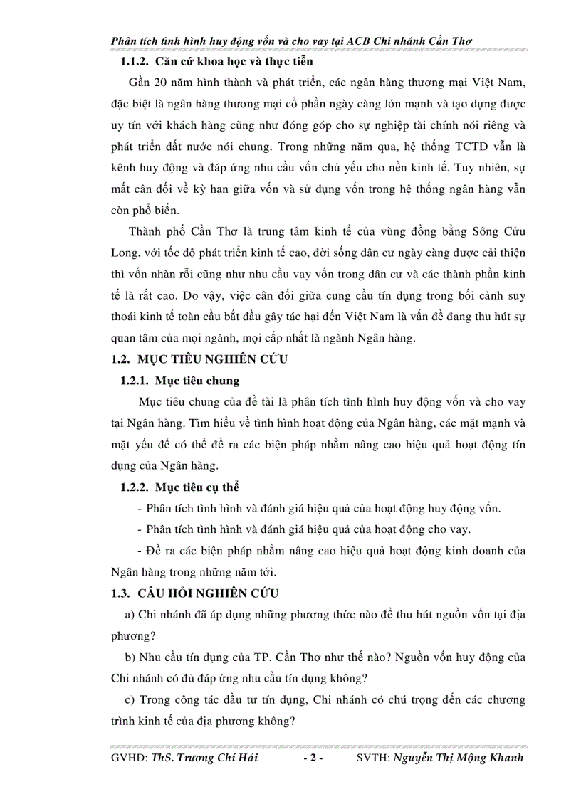 image for page Phân tích tình hình huy động vốn và cho vay tại Ngân hàng thương mại cổ phần Á Châu chi nhánh Cần Thơ