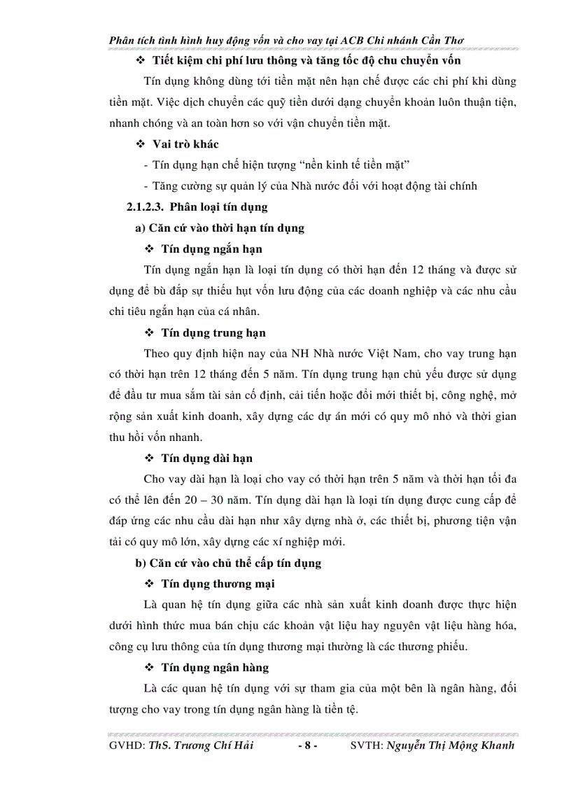 image for page Phân tích tình hình huy động vốn và cho vay tại Ngân hàng thương mại cổ phần Á Châu chi nhánh Cần Thơ