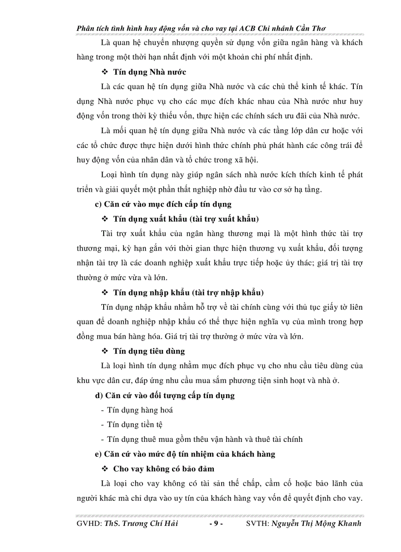 image for page Phân tích tình hình huy động vốn và cho vay tại Ngân hàng thương mại cổ phần Á Châu chi nhánh Cần Thơ