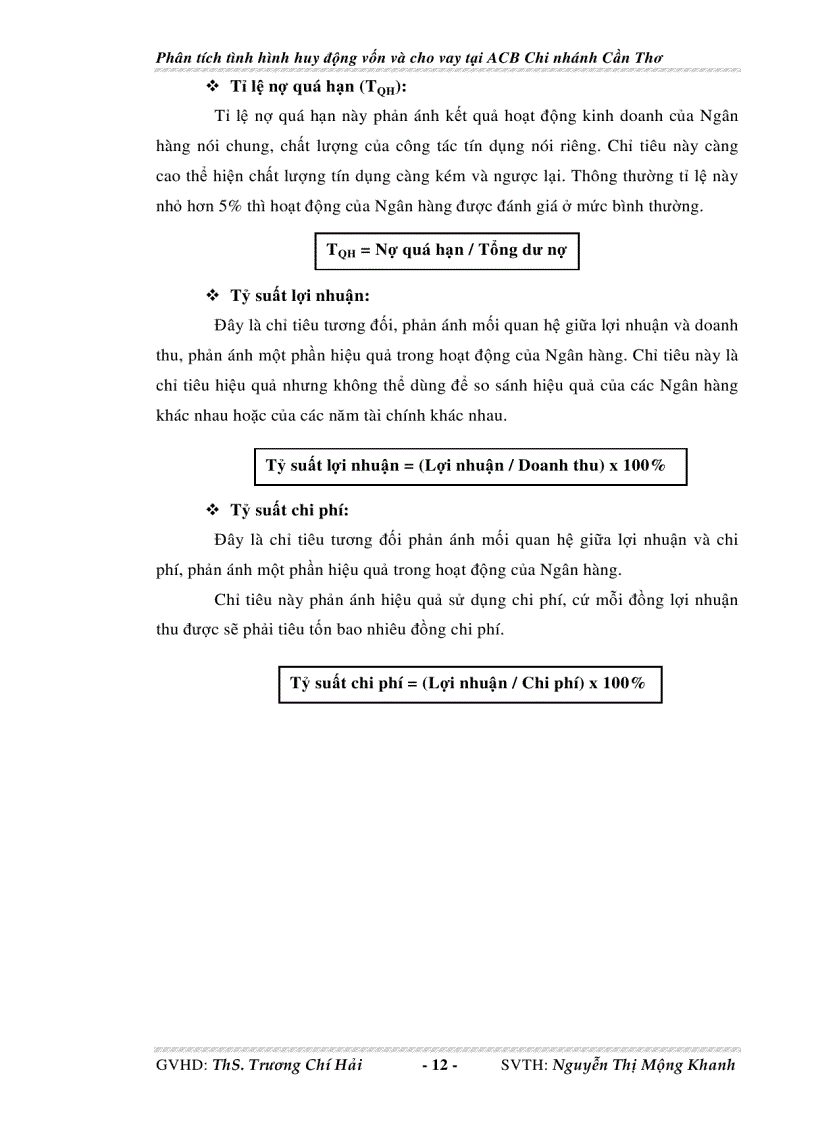 image for page Phân tích tình hình huy động vốn và cho vay tại Ngân hàng thương mại cổ phần Á Châu chi nhánh Cần Thơ
