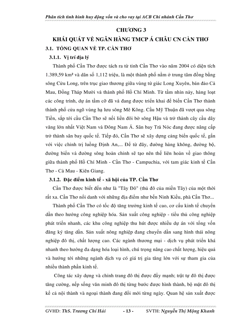 image for page Phân tích tình hình huy động vốn và cho vay tại Ngân hàng thương mại cổ phần Á Châu chi nhánh Cần Thơ