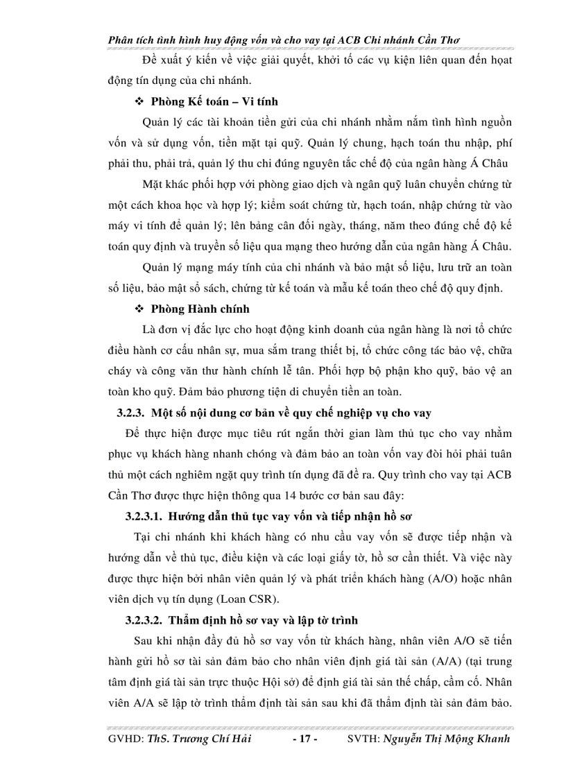 image for page Phân tích tình hình huy động vốn và cho vay tại Ngân hàng thương mại cổ phần Á Châu chi nhánh Cần Thơ