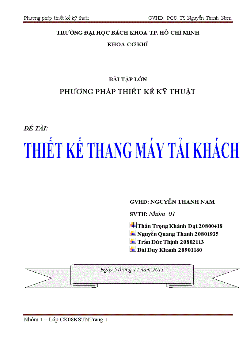 Thiết kế thang máy tải khách