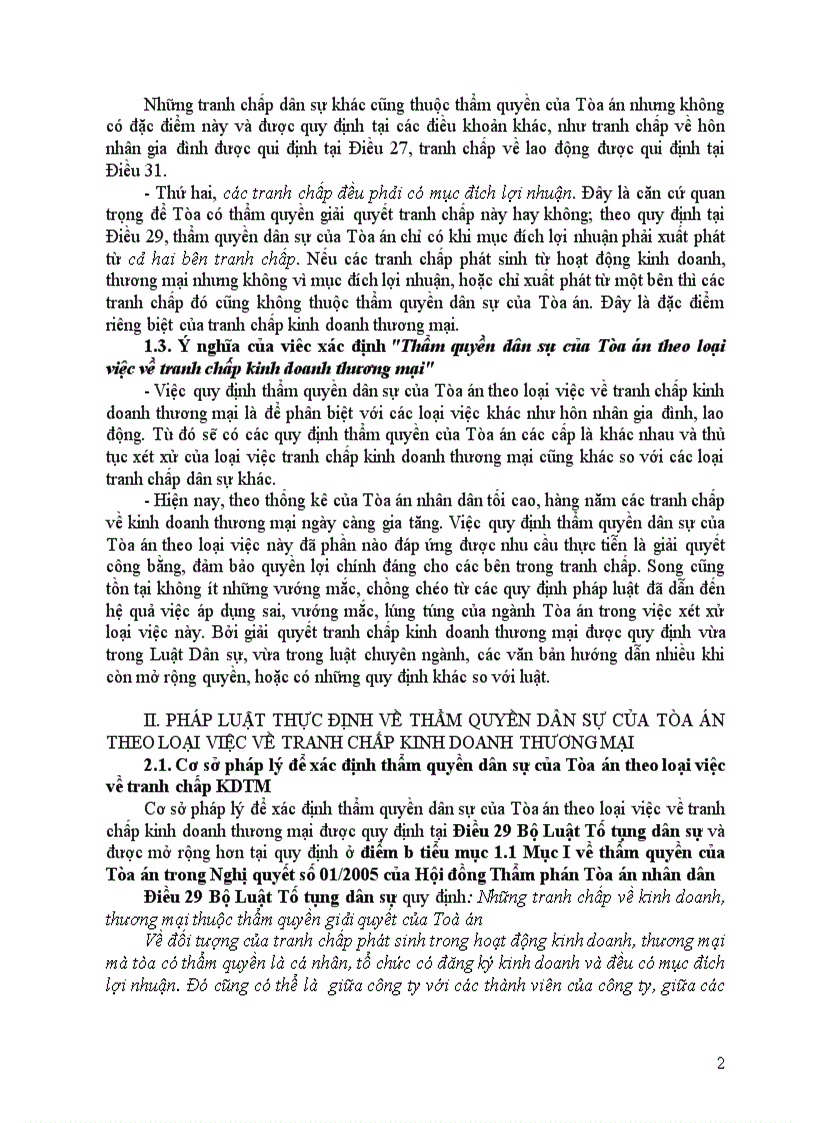 image for page Thẩm quyền dân sự của tòa án theo loại việc về tranh chấp kinh doanh thương mại