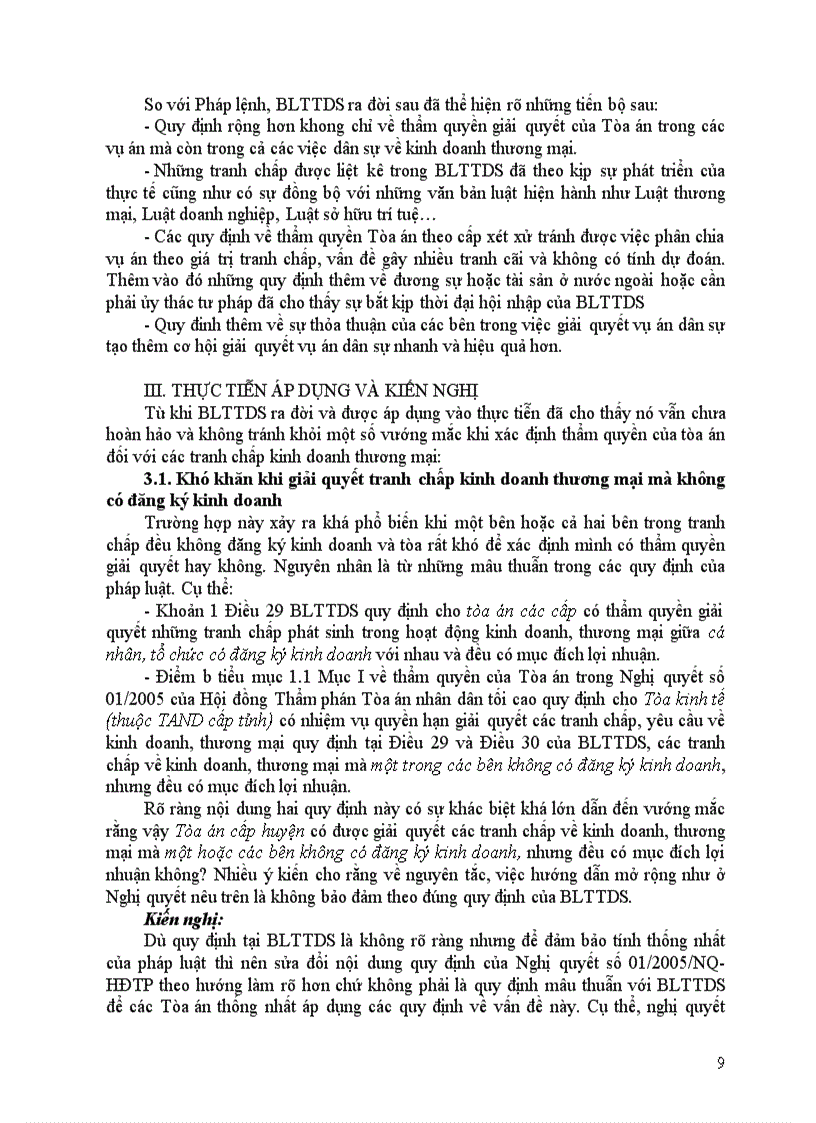 image for page Thẩm quyền dân sự của tòa án theo loại việc về tranh chấp kinh doanh thương mại