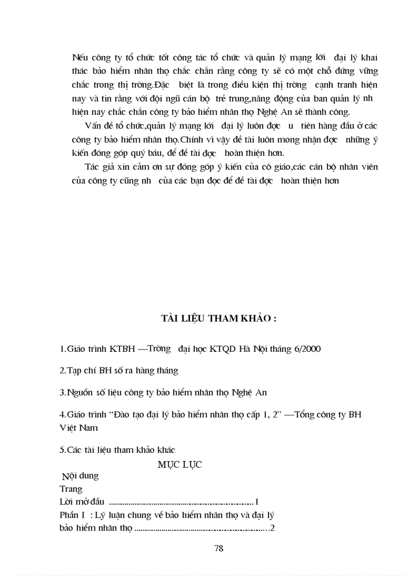 image for page Tổ chức và quản lý mạng lưới đại lý khai thác bảo hiểm nhân thọ tại công ty bảo hiểm nhân thọ Nghệ An