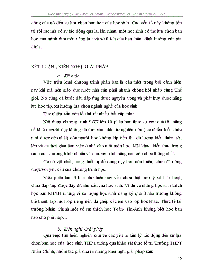 image for page Tìm hiểu một số yếu tố ảnh hưởng đến sự lựa chọn ban học của học sinh THPT