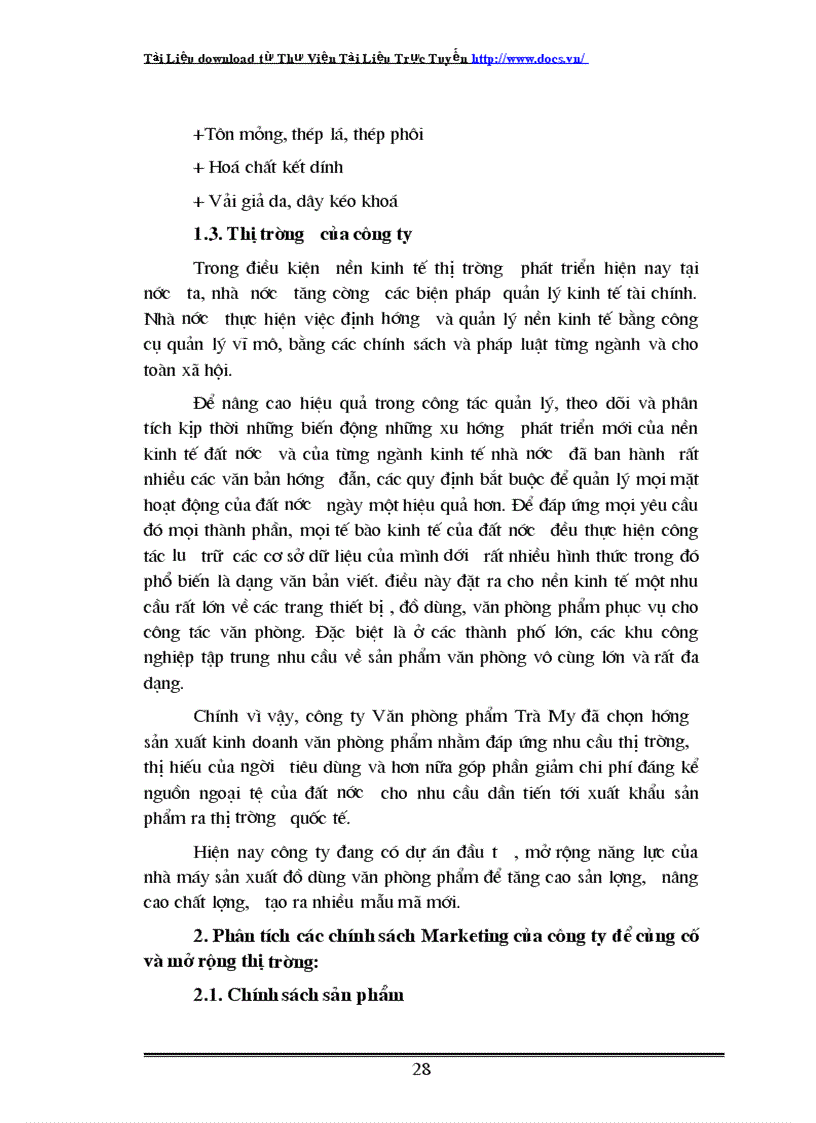 image for page Một số biện pháp nhằm củng cố và mở rộng thị trường tiêu thụ sản phẩm trong công ty văn phòng phẩm trà my