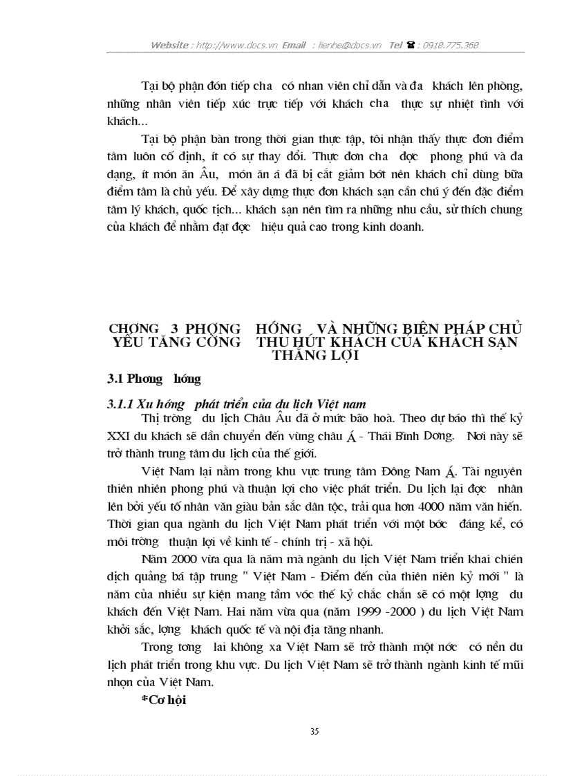 image for page Đặc điểm nguồn khách và các biện pháp tăng cường khả năng thu hút khách của khách sạn Thắng lợi