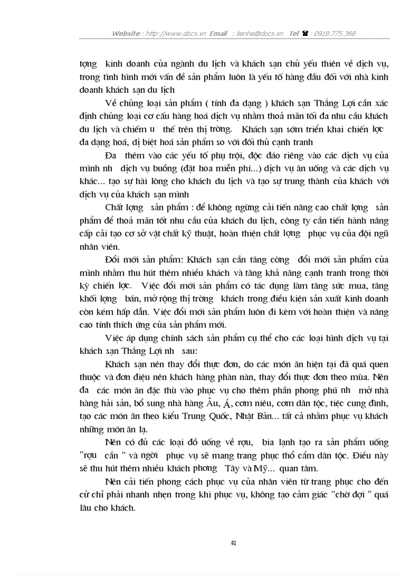 image for page Đặc điểm nguồn khách và các biện pháp tăng cường khả năng thu hút khách của khách sạn Thắng lợi