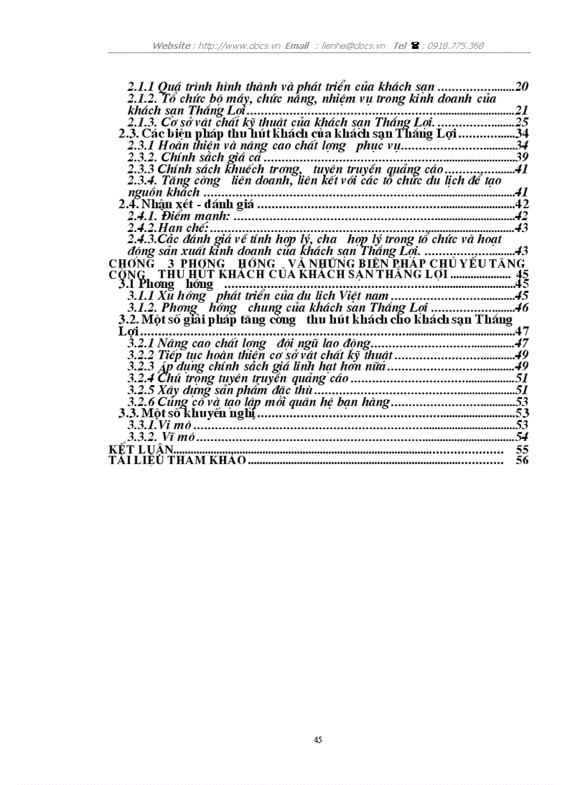 image for page Đặc điểm nguồn khách và các biện pháp tăng cường khả năng thu hút khách của khách sạn Thắng lợi