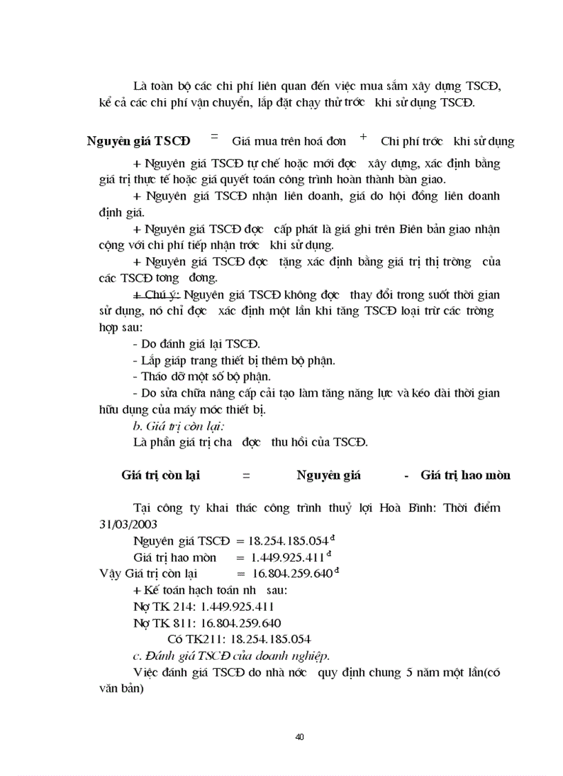 image for page Tổ chức hạch toán kế toán TSCĐ tại Công Ty Khai Thác Công Trình Thuỷ Lợi Hoà Bình