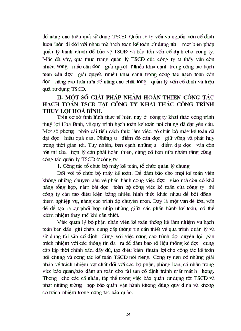 image for page Tổ chức hạch toán kế toán TSCĐ tại Công Ty Khai Thác Công Trình Thuỷ Lợi Hoà Bình