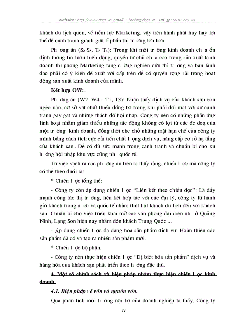 image for page 1số ý kiến đề xuất nhằm hoàn thiện công tác hoạch định chiến lược kinh doanh ở C ty khách sạn du lịch Thắng Lợi